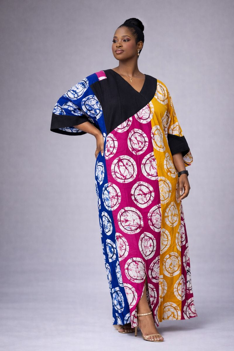 Folakunmi Ankara/Kampala Bubu Mixed With Ofi - Multi-Colored