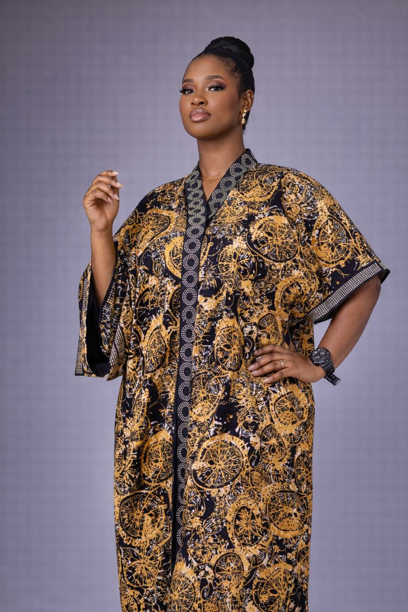 Olamide Ankara And Ofi Maxi Dress - Brown