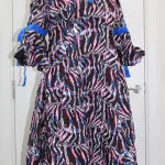 Aduke - Flattering midi contrast dress with funnel sleeves