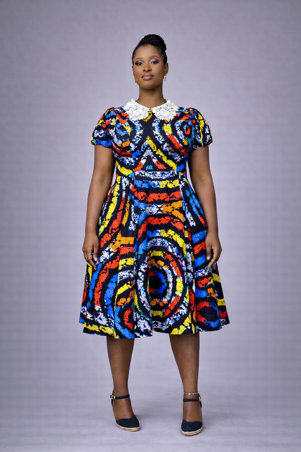 Oyin Ankara Dress - Concentric Circles