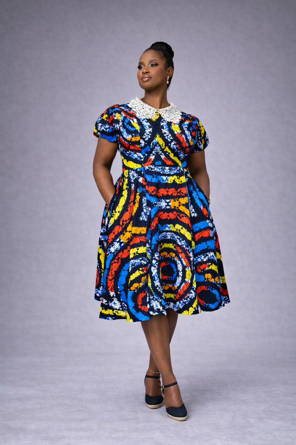 Oyin Ankara Dress - Concentric Circles