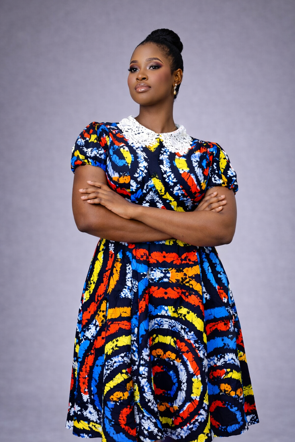 Oyin Ankara Dress - Concentric Circles