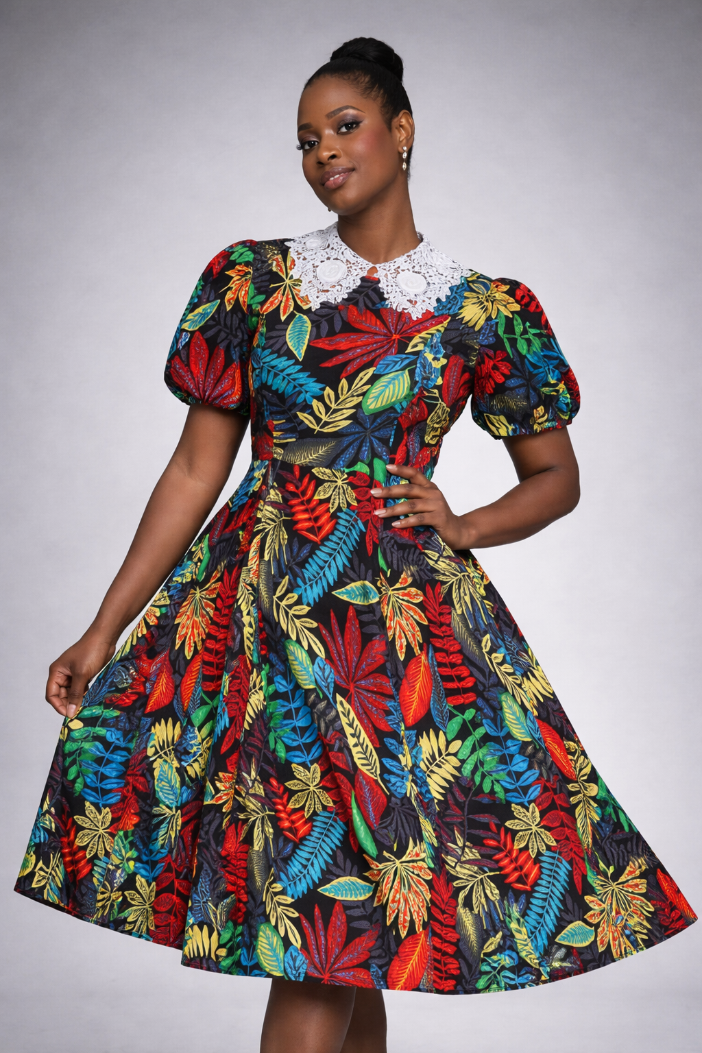 Oyin Ankara Dress - Tropical Leaves
