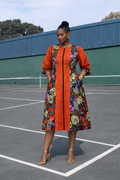 Adeife Ankara Dress - Floral Orange