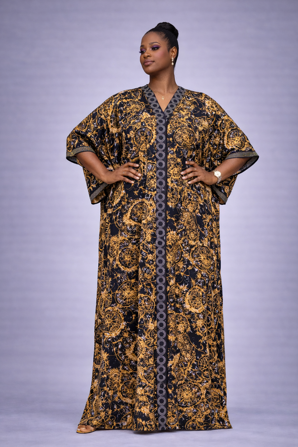 Olamide Ankara And Ofi Maxi Dress - Brown