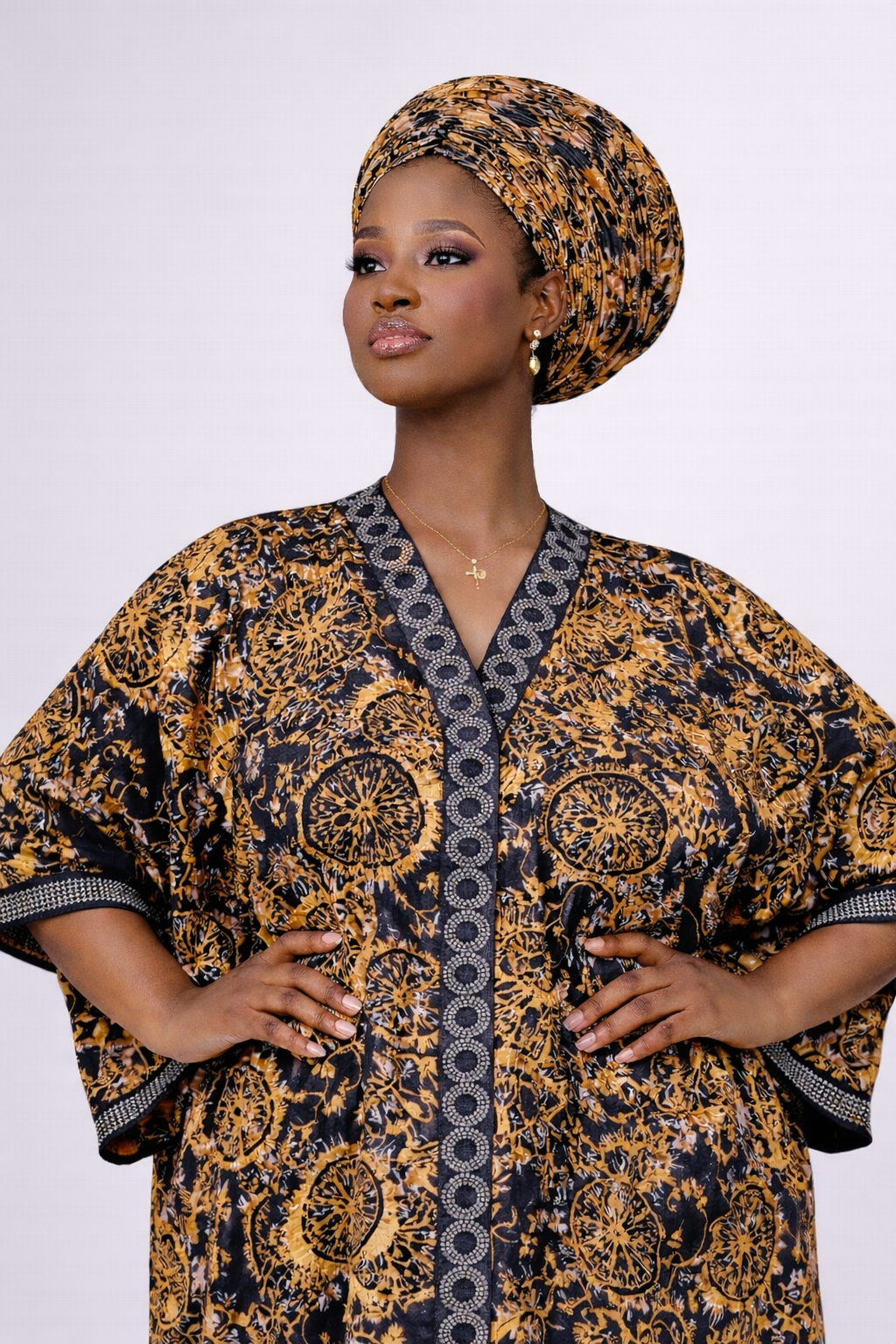 Olamide Ankara And Ofi Maxi Dress - Brown