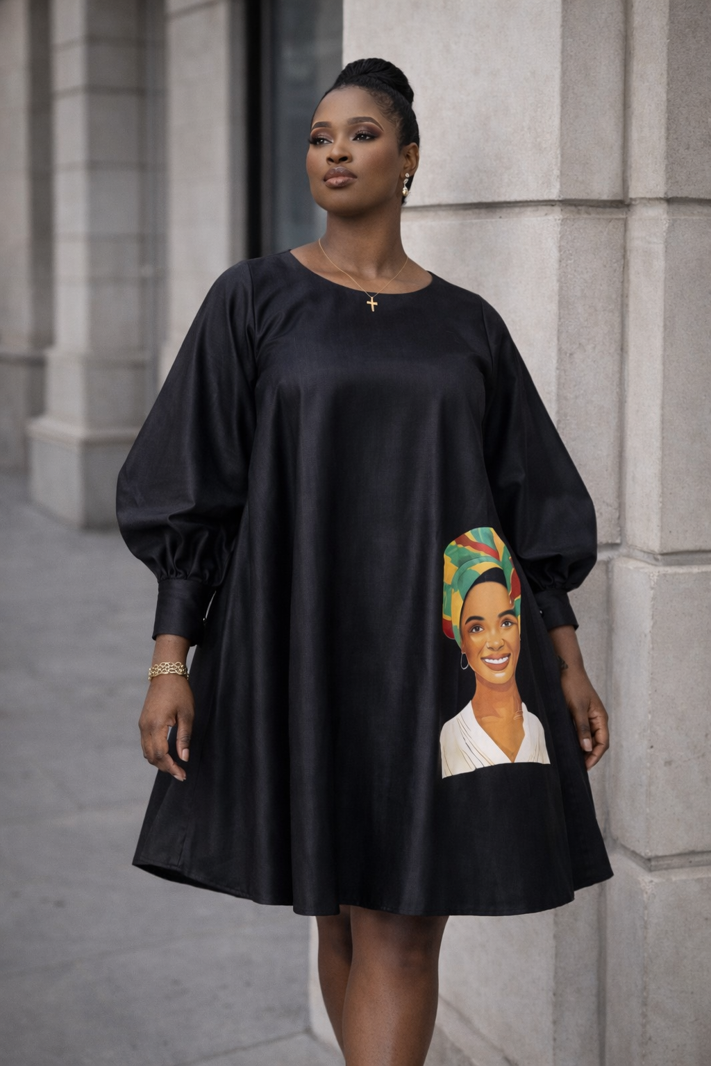 Bibii̇re Satin A-line Dress - Black