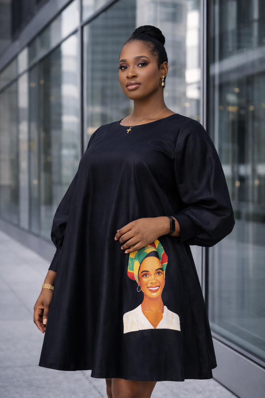 Bibii̇re Satin A-line Dress - Black