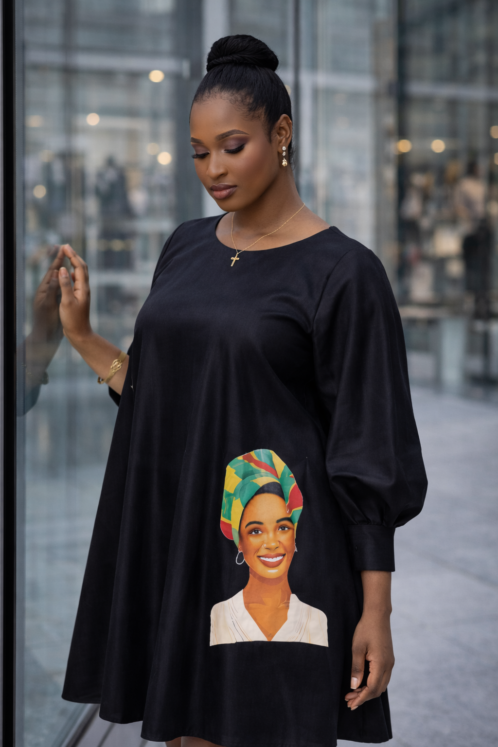 Bibii̇re Satin A-line Dress - Black