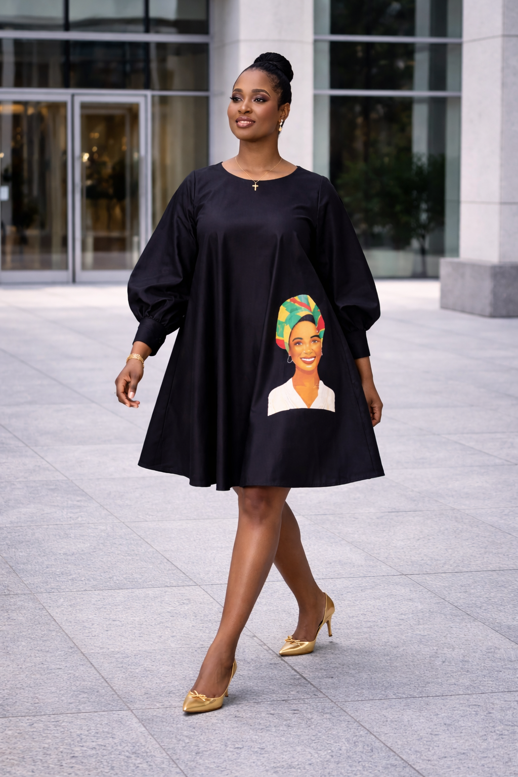 Bibii̇re Satin A-line Dress - Black