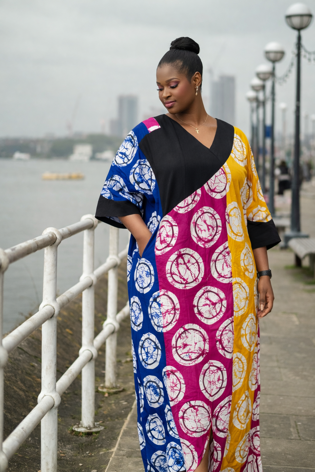 Folakunmi Ankara/Kampala Bubu Mixed With Ofi - Multi-Colored