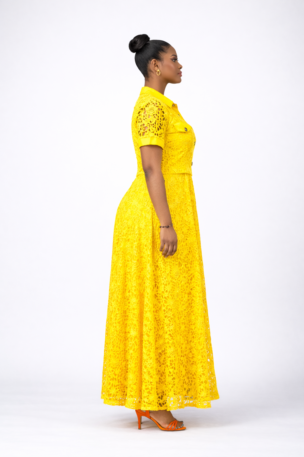 Bolanle Cord Lace 2 Piece Set - Yellow