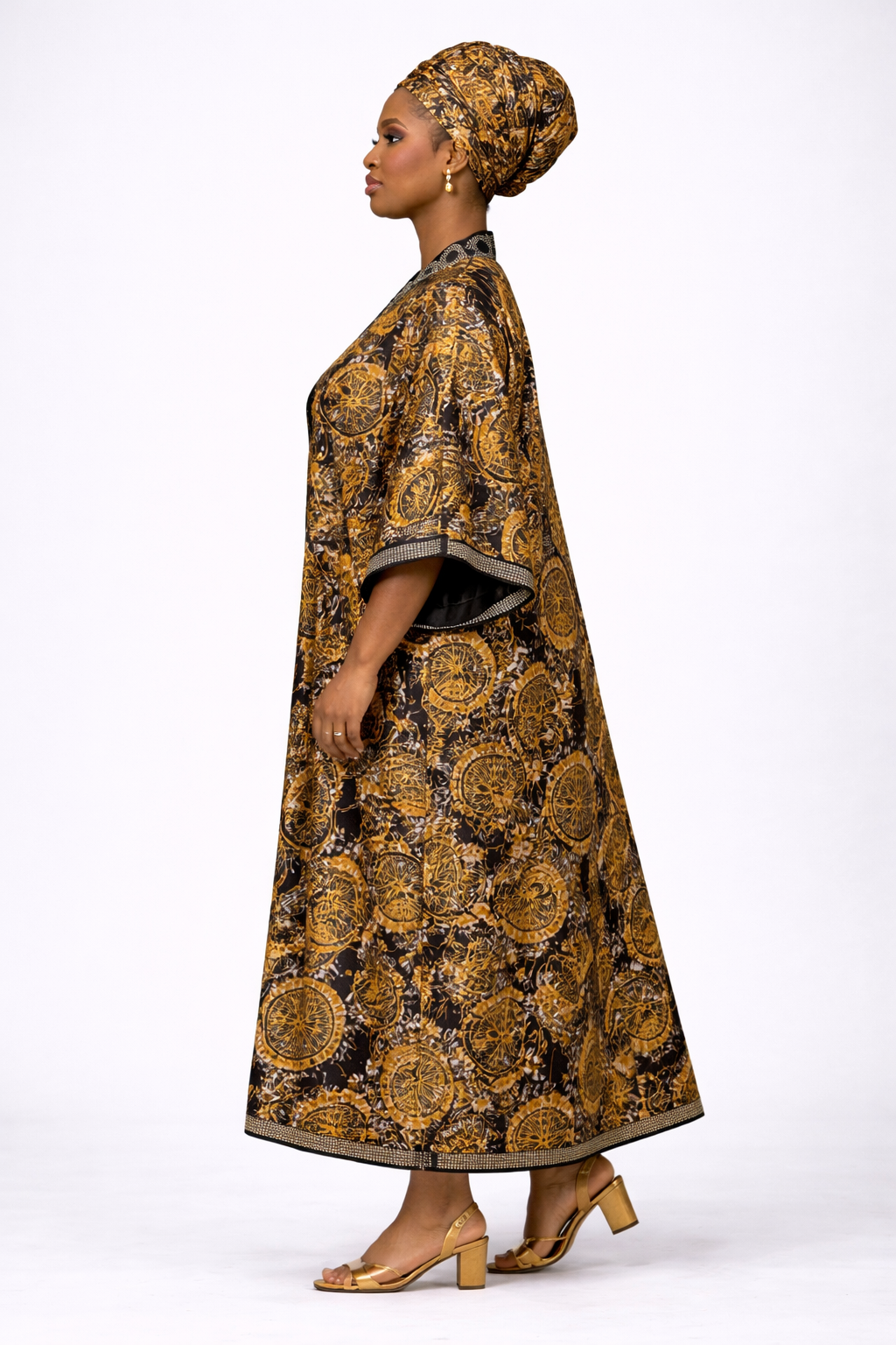 Olamide Ankara And Ofi Maxi Dress - Brown