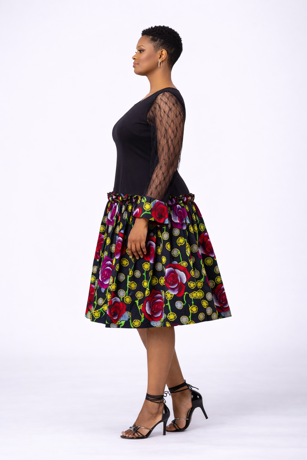 Fowokemi Crepe And Ankara Midi Dress - Multicolored
