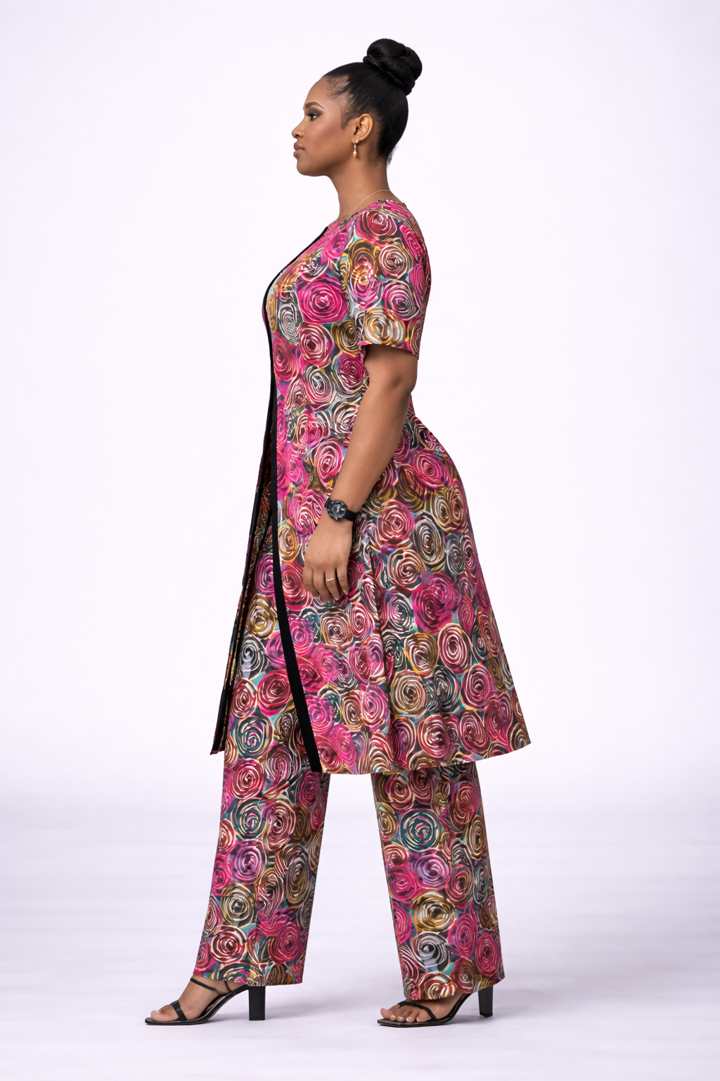 Aduke Velvet Ankara 2 Piece Set - Pink