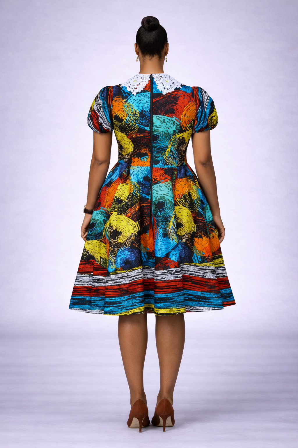 Oyin Ankara Dress - Rainbow Swirl