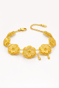 Ornate Gold Floral Bracelet - Pure gold statement jewelry by SPLNDR