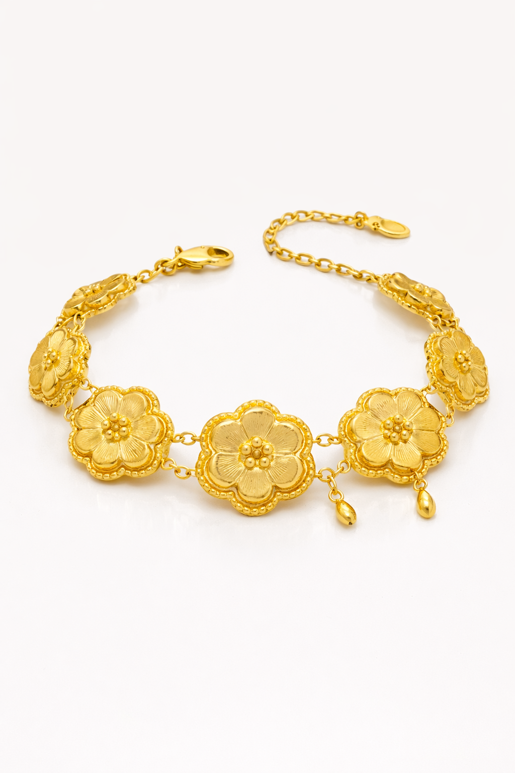 Ornate Gold Floral Bracelet - Pure gold statement jewelry by SPLNDR