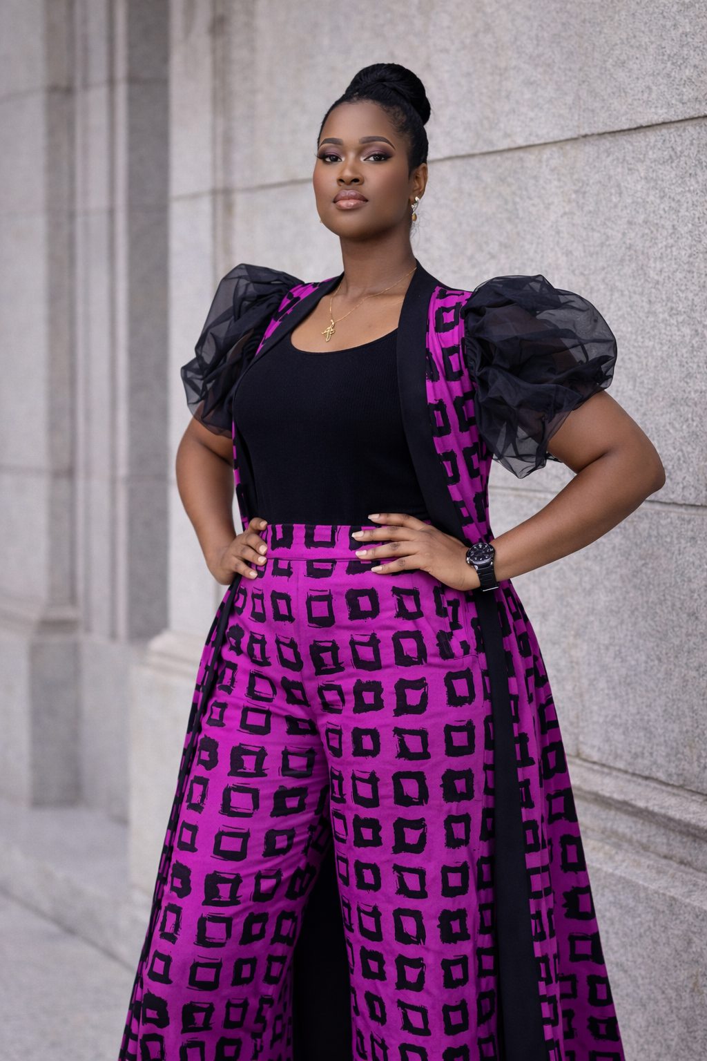 Folasade 2 Piece Ankara Set - Purple
