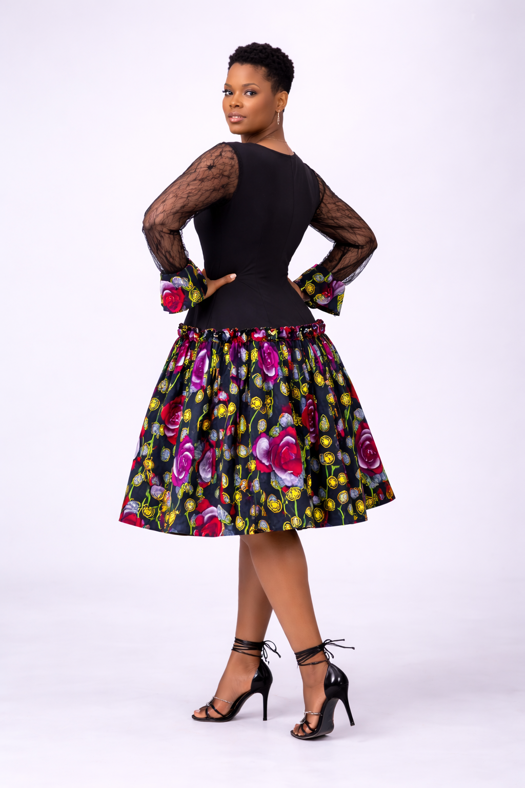Fowokemi Crepe And Ankara Midi Dress - Multicolored