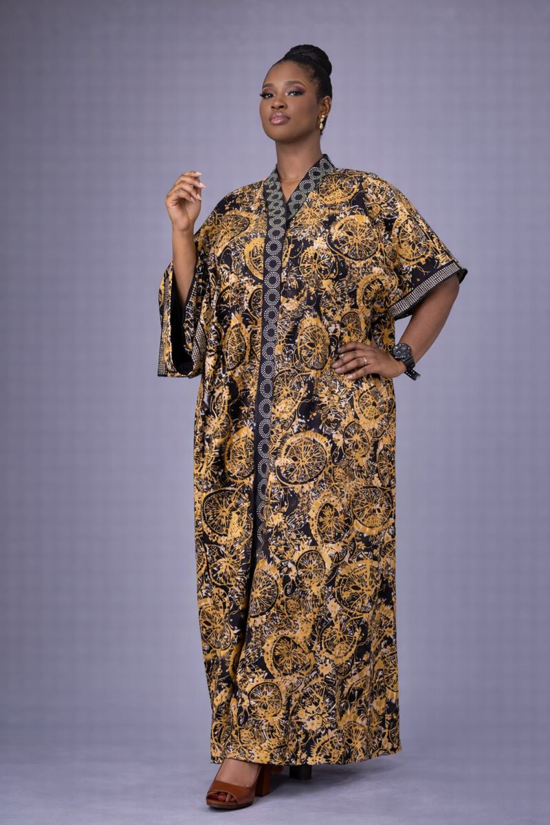Olamide Ankara And Ofi Maxi Dress - Brown
